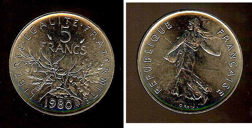 5 francs Semeuse, nickel 1988 Pessac FDC
